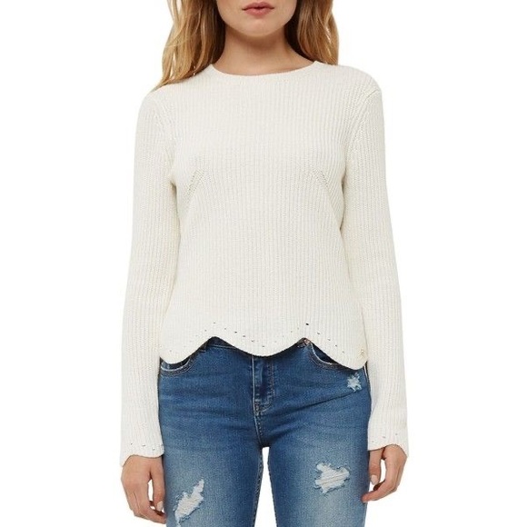 Ted Baker London Sweaters - Ted Baker Finda Scalloped Edge Ribbed Jumper